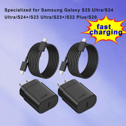 USB C Chargers，25W USB C Wall Charger Fast Charging，Fast Charger Type C for Samsung Galaxy S25 Ultra/S25/S25+/S24+/S24 Ultra/S24/S24+/S23 Ultra/S22 Ultra/S21【2 Pack】 🍁 All In One Marketplace Canada