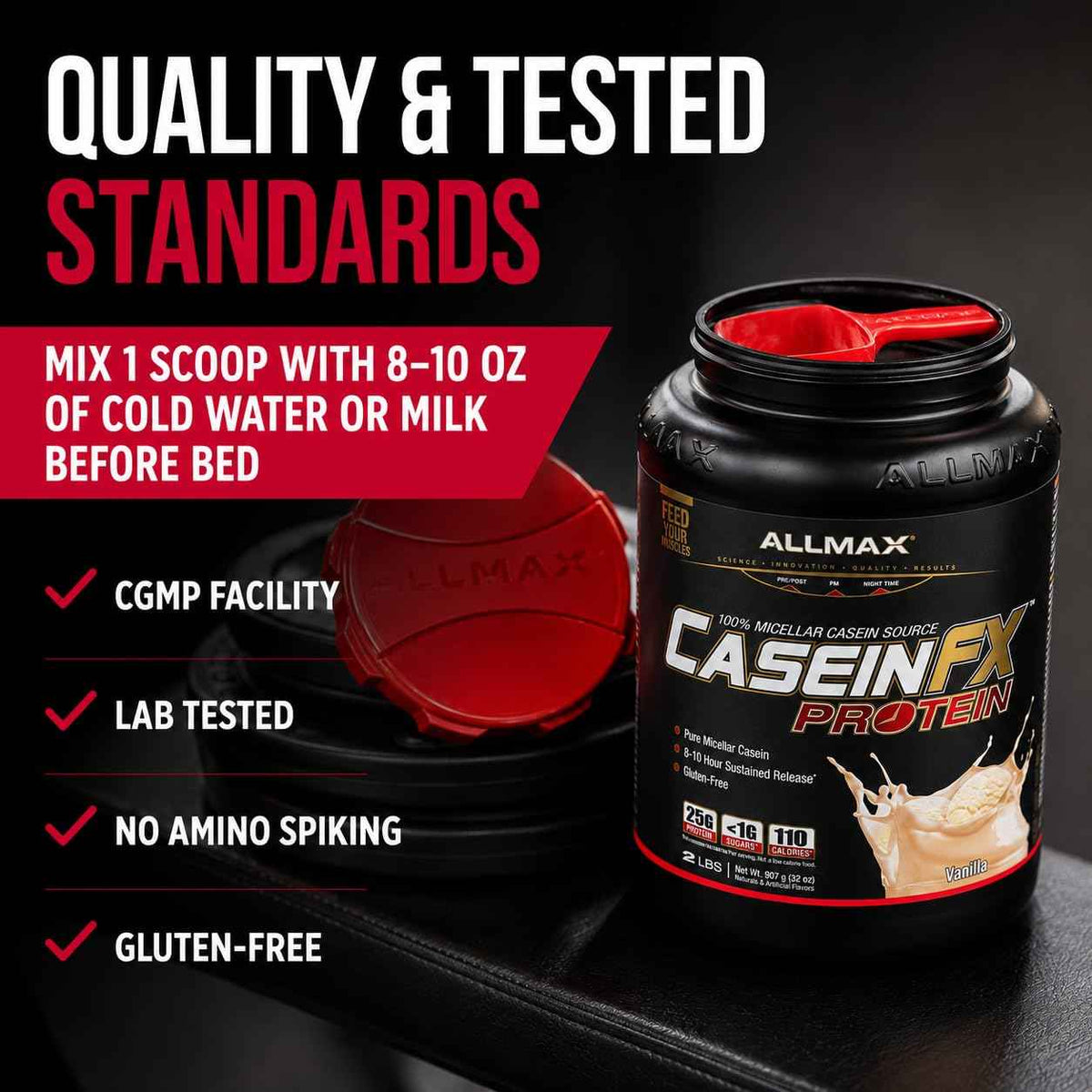 ALLMAX CASEIN-FX Casein Protein Powder, Chocolate, 2 lb, 27 Servings 🍁 All In One Marketplace Canada