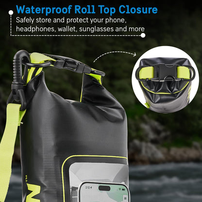 Pelican Marine IP68 Waterproof Dry Bag 2L w/Phone Pouch/Case - Black/Yellow 🍁 All In One Marketplace Canada