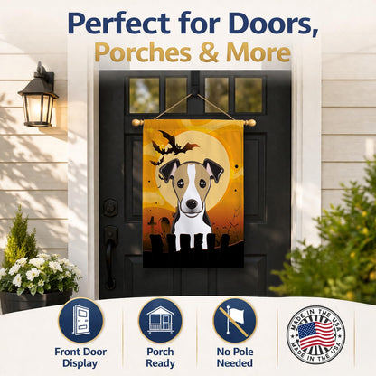 Caroline's Treasures BB1819CHF Halloween Jack Russell Terrier Canvas House Size Flag, Multicolor, Large