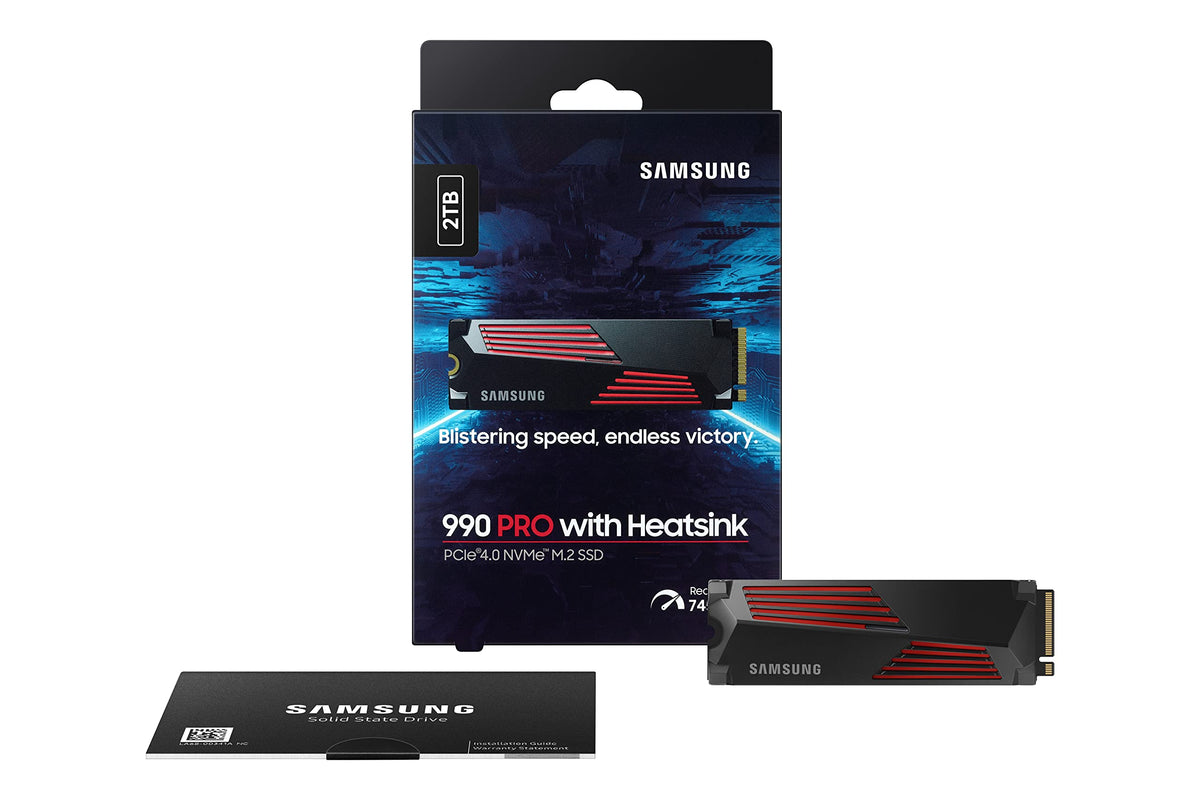 SAMSUNG 990 PRO w/Heatsink SSD 2TB PCIe Gen4 NVMe M.2 Internal Solid State Drive, Up to 7,450MB/s, PS5 Compatible, MZ-V9P2T0CW