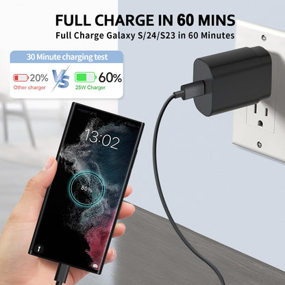 USB C Charger,2 Pack 25W USB C Fast Charger Super Fast Charging with 6FT USB C Cable Compatible with Samsung Galaxy S24 Ultra/S24 Plus/S24/S23/S22/S21/S20 Android Charger and More 🍁 All In One Marketplace Canada
