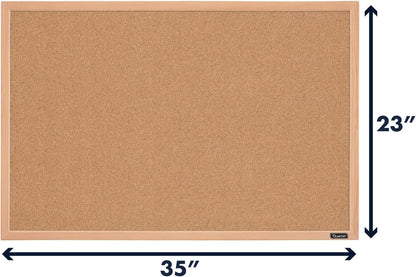Quartet Natural Cork Bulletin Board, 35" x 23", Wood Finish MDF Frame, Self-healing Cork (2642638035) 🍁 All In One Marketplace Canada
