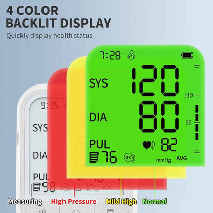 Blood Pressure Monitor Blood Pressure Machine Automatic Upper Arm Adjustable Cuff with Large Backlit Display, 2 * 99 Memory Blood Pressure Monitors for Home Use with Storage Bag 🍁 All In One Marketplace Canada