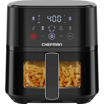 Chefman Air Fryer – 4 QT Compact Airfryer for Quick & Easy Meals, Features Hi-Fry Technology for Extra Crisp, Easy-View Window, Touch Controls with 4 Presets, Nonstick & Dishwasher Safe Basket - Black 🍁 All In One Marketplace Canada