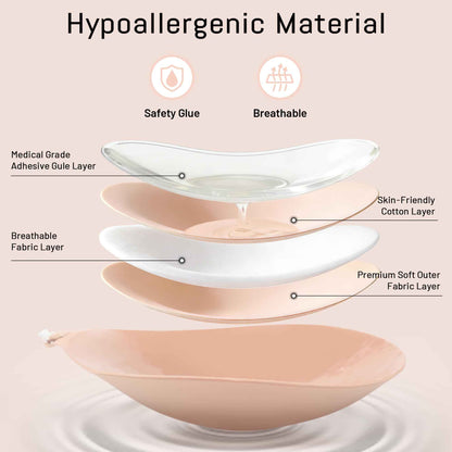 GKHWON Adhesive Bra Strapless Backless Invisible Push Up Sticky Bra with Silicone Nipple Covers Reusable Beige+Black A 🍁 All In One Marketplace Canada