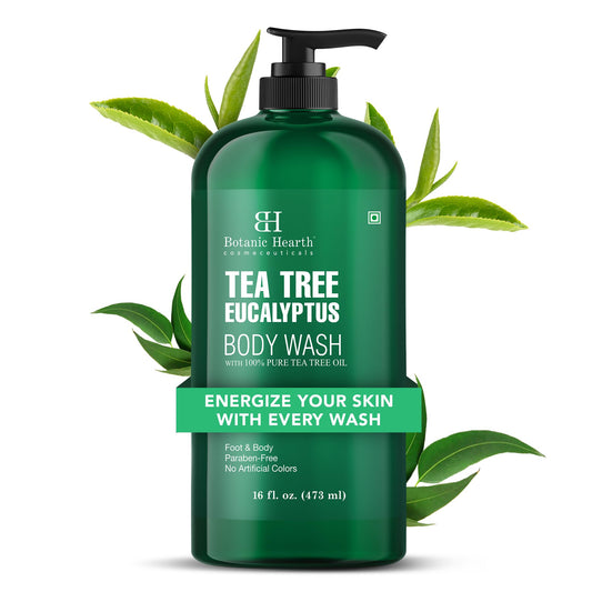 Botanic Hearth Eucalyptus Tea Tree Body Wash | Shower Gel - 16 fl oz | for Men and Women | Antifungal, Moisturizing & Soothing Formula with Natural Oils 🍁 All In One Marketplace Canada