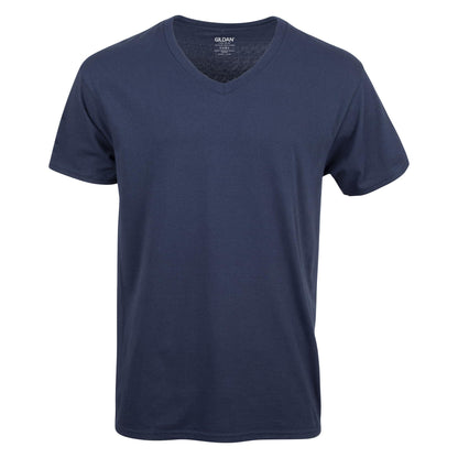 Gildan Men's V-Neck T-Shirts, Multipack, Style G1103, Navy/Heather Navy/Indigo Blue (5-Pack), Large 🍁 All In One Marketplace Canada