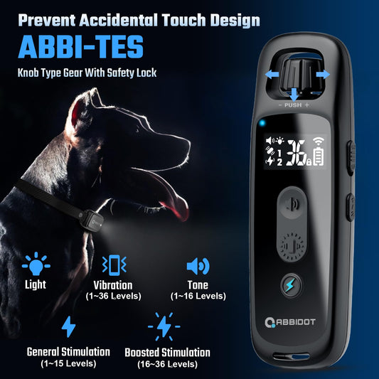 ABBIDOT 3300 Ft Dog Training Collar with Remote - [New Version] Shock Collar, 5 Training Modes, 88 Levels e Collar, Waterproof Training Collar for Small Medium Large Dogs(15~120 lbs) 🍁 All In One Marketplace Canada