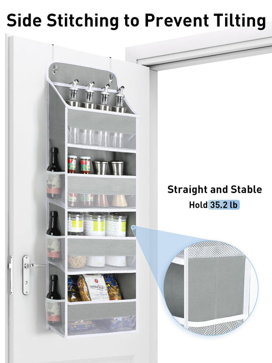 Yecaye 1 Pack Over the Door Organizer, 35.2lbs Load Closet Door Organizer Hanging, Swing-proof Diaper Organizer Storage with 4 Big Pockets 6 Mesh Pockets for Nursery Newborn Baby Essentials Stuff 🍁 All In One Marketplace Canada