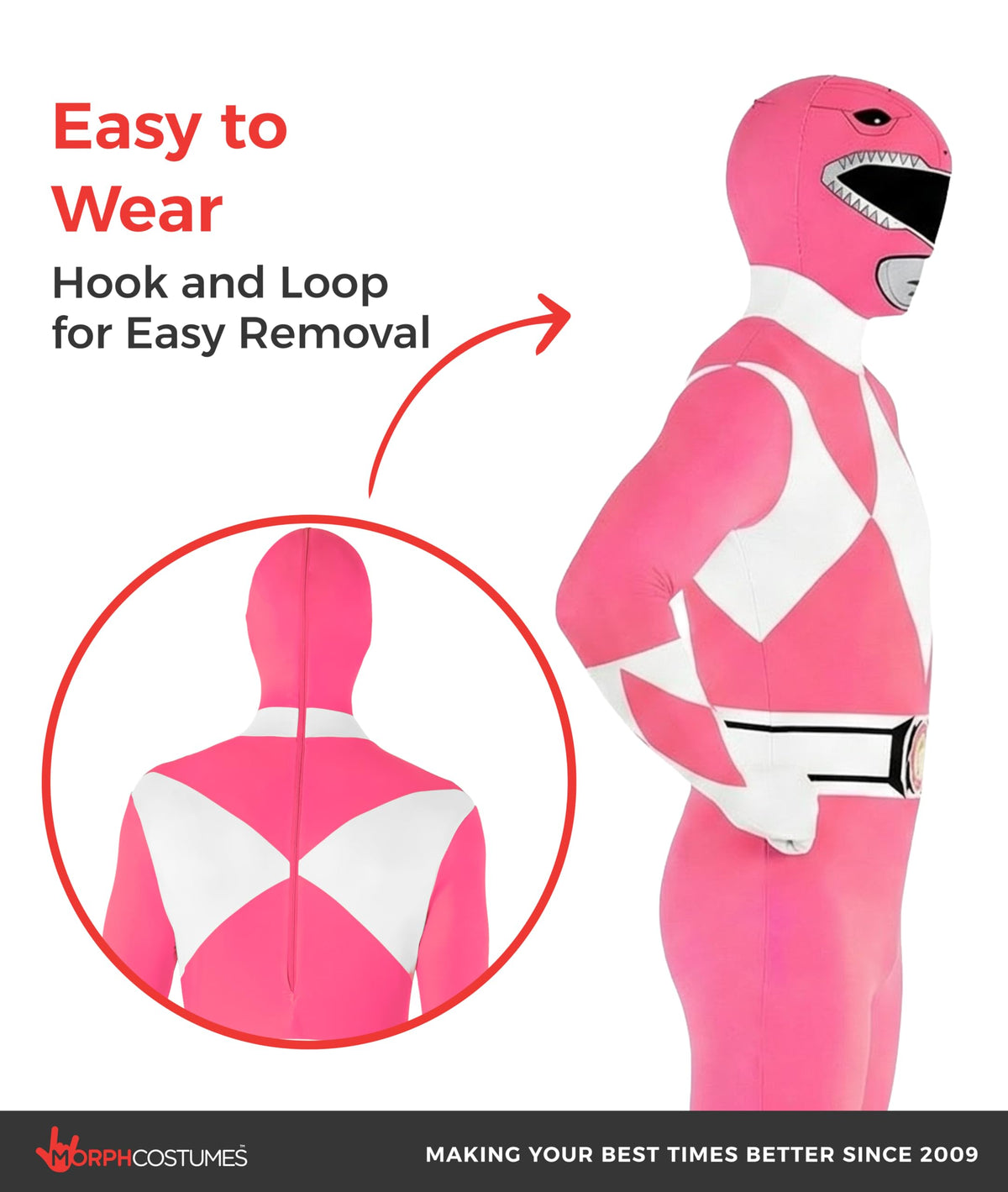 Morphsuits Men's Power Rangers Morphsuit, Pink, X-Large