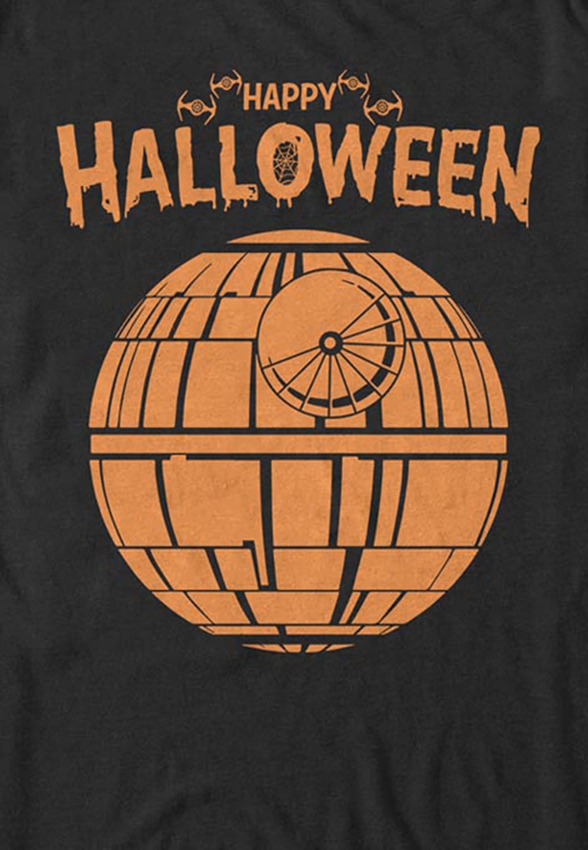 STAR WARS Licensed Halloween Happy Death Star Men's Tee, Black, Medium