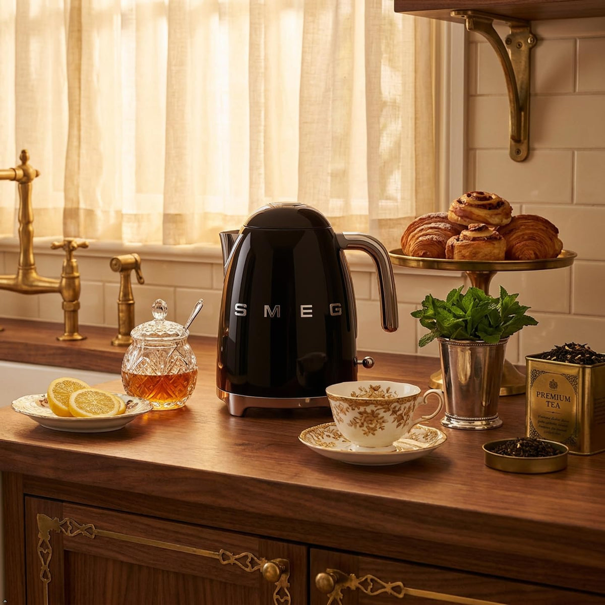 Smeg 50's Retro Style Kettle, 1.7L, 7 Cups, Automatic Shut Off, Black, KLF03BLUS 🍁 All In One Marketplace Canada
