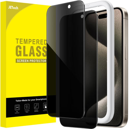 JETech Privacy Screen Protector for iPhone 15 Pro Max 6.7-Inch, Anti-Spy Tempered Glass Film with Easy Installation Tool, 2-Pack 🍁 All In One Marketplace Canada