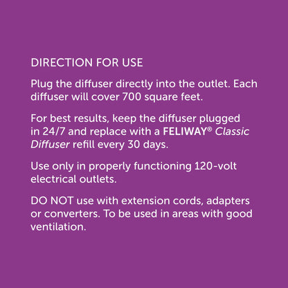 FELIWAY Classic Diffuser Refill, Promotes Calmness in Cats & Kittens, VHP Registered NN.P4B8, includes 1 Refill, Lasts 30 Days, Cat Calming Pheromones, 48ml 🍁 All In One Marketplace Canada