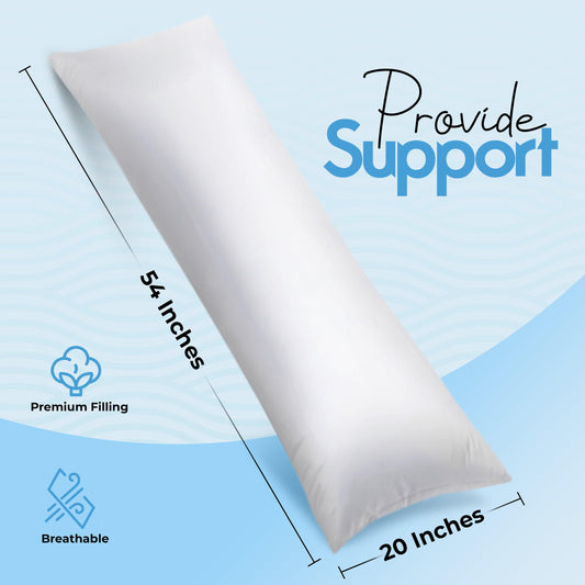 Utopia Bedding Full Body Pillow for Adults (White, 20 x 54 Inch), Long Pillow Insert for Sleeping, Ideal for Side Sleepers 🍁 All In One Marketplace Canada