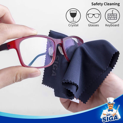 MR.SIGA Premium Microfiber Cleaning Cloths for Lens, Eyeglasses, Screens, Tablets, Glasses, 12 Pack, 6 x 7 inches (15 x 18 cm), Navy/Gray 🍁 All In One Marketplace Canada