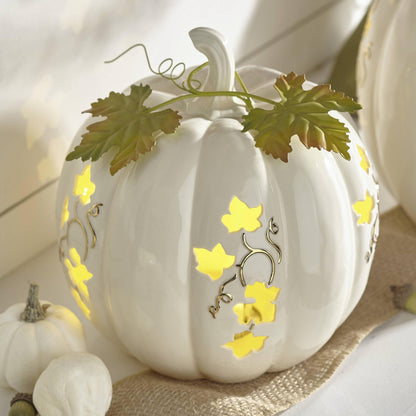 Lenox 883397 Lighted Pumpkin Medium Centerpiece, Halloween