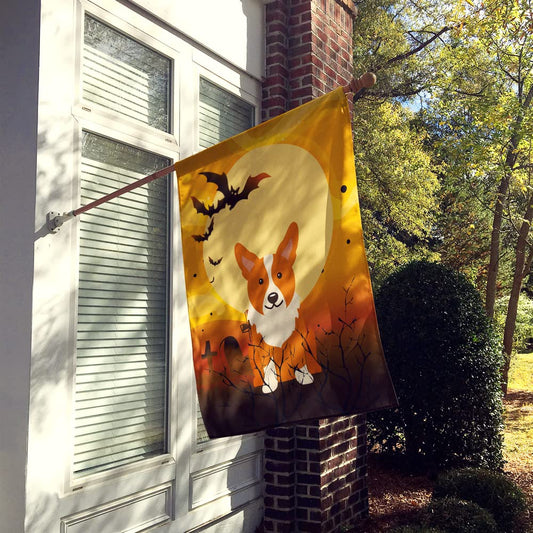 Caroline's Treasures BB4366CHF Halloween Corgi Canvas House Size Flag, Large, Multicolor