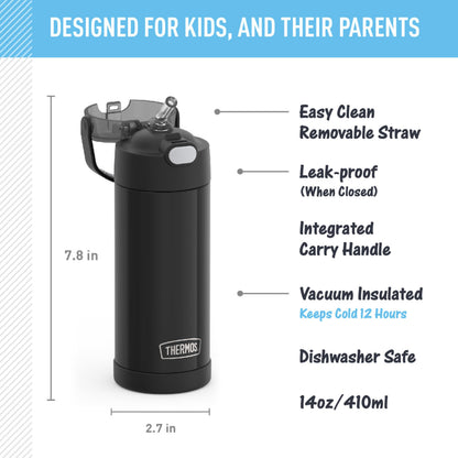 THERMOS FUNTAINER Water Bottle with Straw, 14oz, Black 🍁 All In One Marketplace Canada
