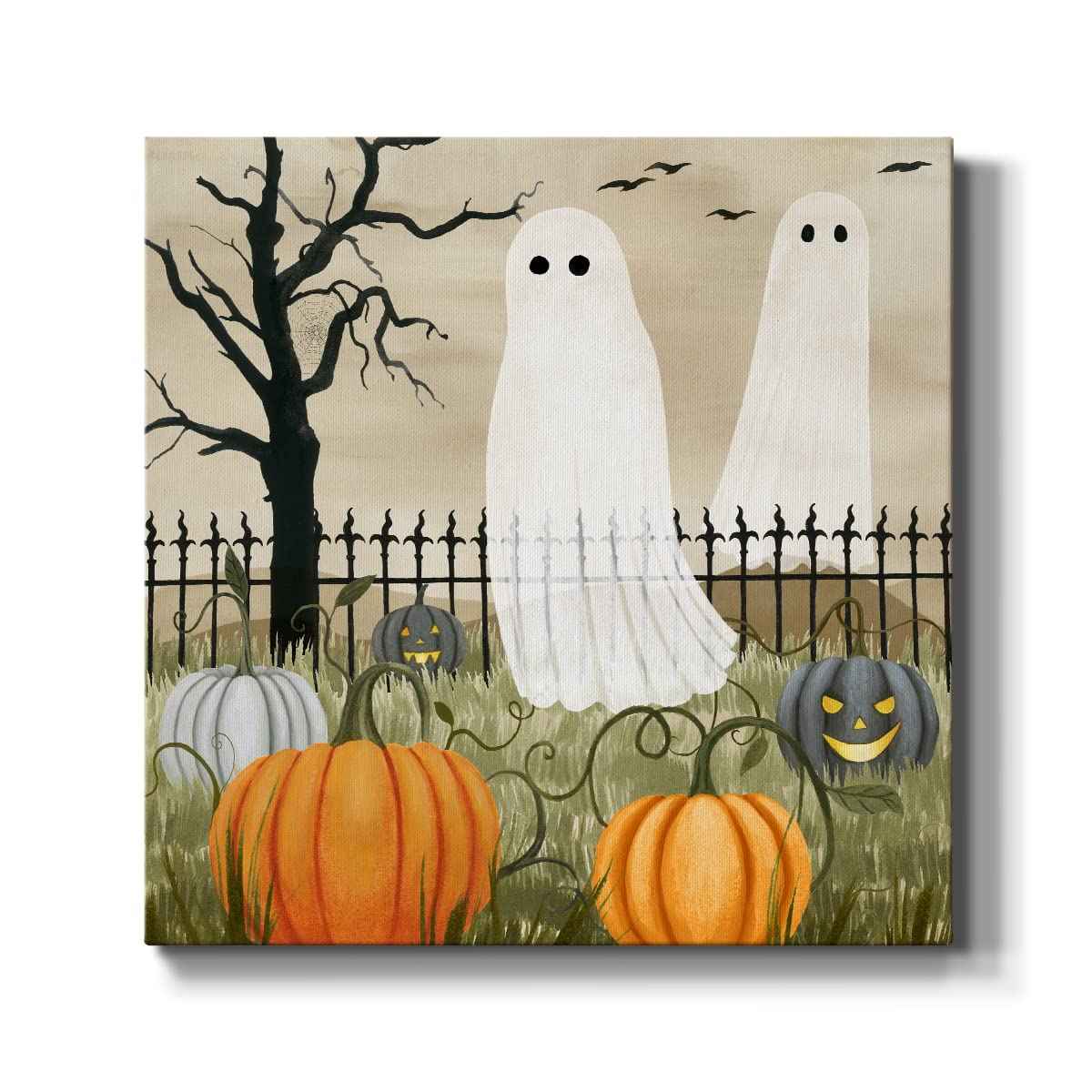 Renditions Gallery Modern Canvas Wall Art Pictures for Office Decorations Halloween Hunted Pumpkin Patch Premium Wall Hanging Wooden Artwork for Livingroom Kitchen Paintings - 10"X10" LT508