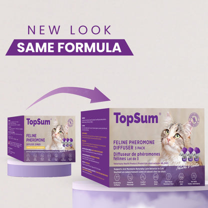 TopSum Cat Pheromone Diffuser: Cat Calming Diffuser for Spraying, Scratching, Excessive Meowing & Multi-Cat Homes, Ideal for Cats Alone at Home - VHP Registered NN.Z4H1 (3 Diffusers+3 Refills) 🍁 All In One Marketplace Canada