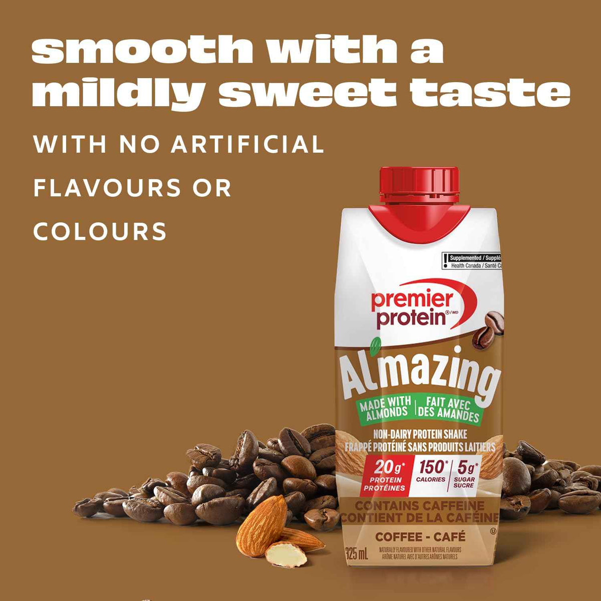 Premier Protein Al'mazing Non-Dairy Protein Shake, 20g Protein, 5g Sugar, 11 Fl oz, Coffee, 12 Count 🍁 All In One Marketplace Canada