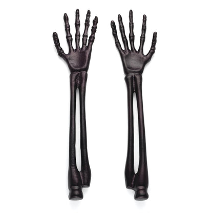 Oneida Flatware Utensil Set, Vintro Halloween Satin Black Skeleton 2-Piece Salad Servers Set, Aluminum Kitchen Utensils Set, Tongs, Black, Halloween Decor Indoor, Salad Serving Set (2 Piece, 12-inch)