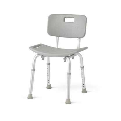 Medline Bath Chair with Back, Shower Chair has Height Adjustable Legs, Tool-Free Assembly, Shower Seat with Suction Cup Feet, Gray 🍁 All In One Marketplace Canada