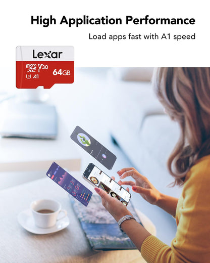 Lexar E-Series 64GB Micro SD Card 2 Pack, microSDXC UHS-I Flash Memory Card with Adapter, 100MB/s, C10, U3, A1, V30, Full HD, 4K UHD, High Speed TF Card 🍁 All In One Marketplace Canada