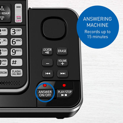 Panasonic DECT 6.0 Expandable Cordless Phone with Answering Machine and Call Block - 2 Cordless Handsets - KX-TGD392CB (Black) 🍁 All In One Marketplace Canada