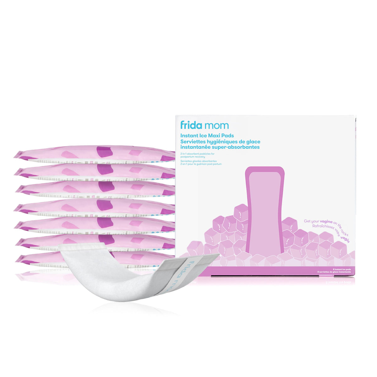 Frida Mom 2-in-1 Postpartum Pads, Absorbent Perineal Ice Maxi Pads, Instant Cold Therapy Packs and Maternity Pad in One, 8ct 🍁 All In One Marketplace Canada