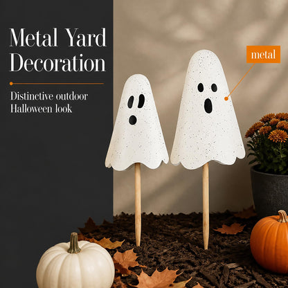 Mud Pie Halloween Metal Ghost Yard Signs, 24", 20"