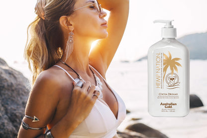 Australian Gold Hemp Nation Cocoa Dreams Tan Extender w/Derma Dark Bronzer 18oz 🍁 All In One Marketplace Canada
