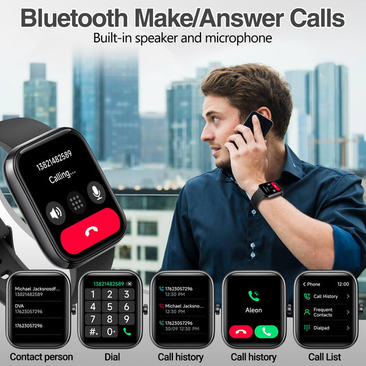 Smart Watch for Men Women with Bluetooth Call,Alexa Built-in Smartwatch,1.83"DIY Dial Fitness Watch with Sleep Heart Rate SpO2 Monitor,100+ Sport Mode,IP68 Waterproof Watch Compatible with Android iOS 🍁 All In One Marketplace Canada