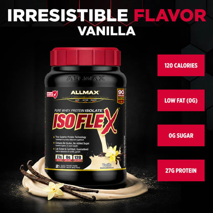 ALLMAX ISOFLEX Whey Protein Isolate, Vanilla, 2 lb 🍁 All In One Marketplace Canada