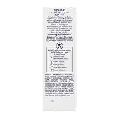 Cetaphil Optimal Hydration Eye Serum, Serum for Face, Wrinkles, Dark Circles & Puffiness, 48Hr Hydration with Hyaluronic Acid, Vitamin E & B5, Dermatologist Recommended, 14g 🍁 All In One Marketplace Canada