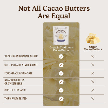 Organic Traditions Food Grade Cacao Butter, Baking Ingredient, 16oz Bag 🍁 All In One Marketplace Canada