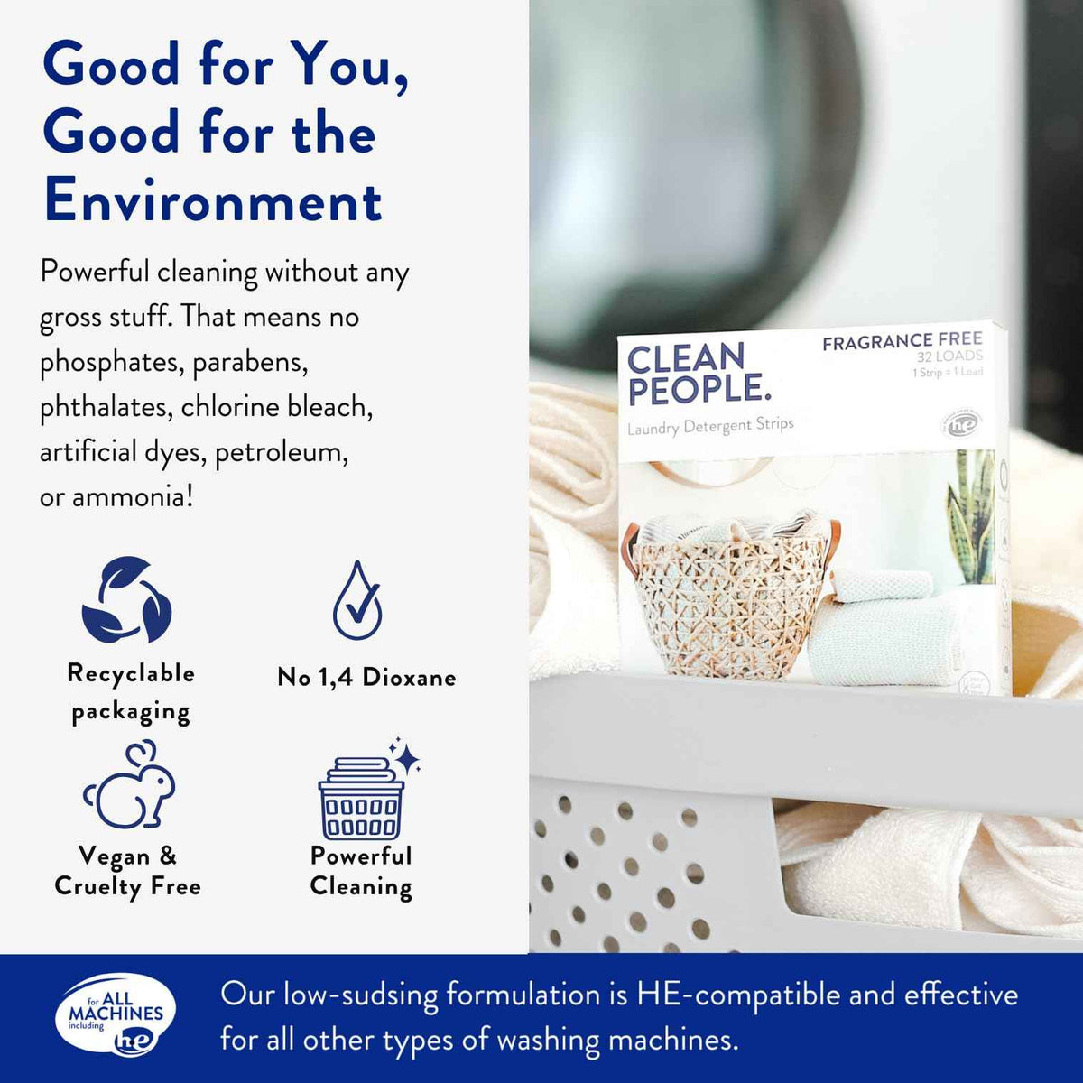 Clean People Laundry Detergent Sheets - Recyclable Packaging, Hypoallergenic, Stain Fighting - Ultra Concentrated, Laundry Soap - Fresh Scent, 192 Pack 🍁 All In One Marketplace Canada