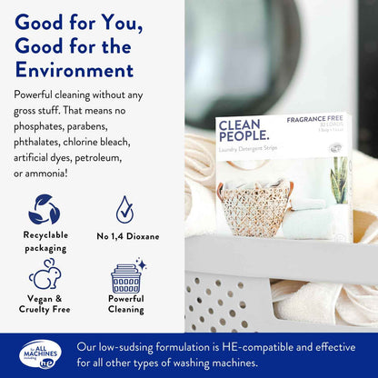 Clean People Laundry Detergent Sheets - Recyclable Packaging, Hypoallergenic, Stain Fighting - Ultra Concentrated, Laundry Soap - Fresh Scent, 192 Pack 🍁 All In One Marketplace Canada