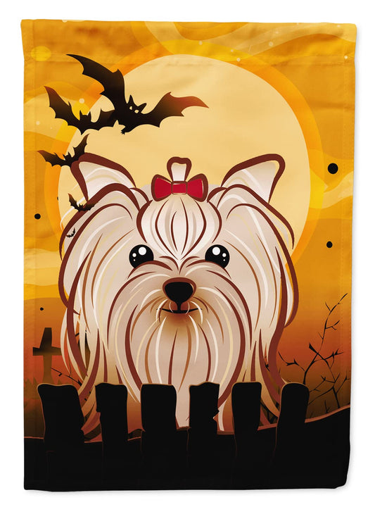Caroline's Treasures BB1762CHF Halloween Yorkie Yorkishire Terrier Canvas House Size Flag, Multicolor, Large