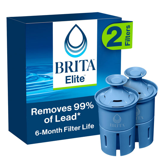 Brita Elite Replacement Filter, Reduces 30+ contaminants while keeping healthy minerals, WQA Certified to reduce Lead, Microplastics, Chromium and Chlorine, Lasts 6 months, 2 Count 🍁 All In One Marketplace Canada