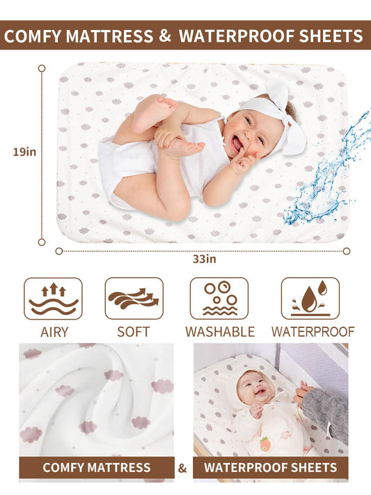 Baby Bassinet Bedside Sleeper - 3 in 1 Bassinets with Waterproof Sheets, Soft Mattress and Breathable Mesh, Adjustable Height Bedside Bassinet for Baby with Wheels, Storage Basket, Gray 🍁 All In One Marketplace Canada