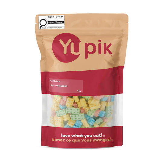Yupik Candy Blox, 1 kg, Pressed Candies, Gluten-Free, Kosher, Fruity Flavors, Brick-Shaped Treats, Candy Machine Refills, Fun & Nostalgic, Delicious Snacks, Ideal for Gifting, Halloween & Holidays
