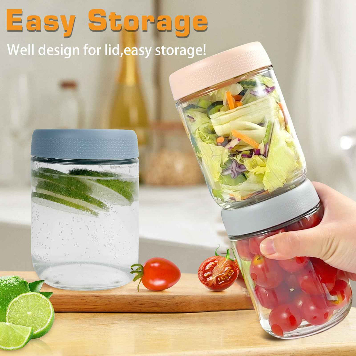 16 OZ Overnight Oats Jar,6 Pack Glass Jar with Lid and Spoon,Reusable Wide Mouth Mason jars for Overnight Oats,Yogurt Snacks Fruit, Salad Dressing, Sauce,Cereal-Leak Proof(500 ml) 🍁 All In One Marketplace Canada