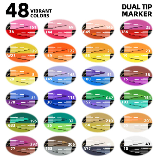 Art+soul 48 Colors Acrylic Paint Pens, 24 Pack Dual Tip Acrylic Paint Pens Markers for Rock Painting, Wood, Stone, Canvas, Ceramic, Glass Surfaces, DIY Crafting & Art Supplies 🍁 All In One Marketplace Canada