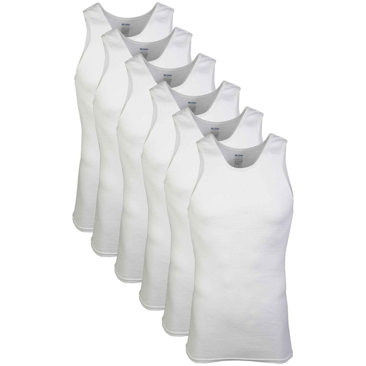 Gildan Men's A-Shirt Tanks, Multipack, Style G1104, White, Large 🍁 All In One Marketplace Canada
