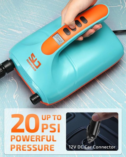 Swonder 20PSI High Pressure Digital Electric Air Pump for Stand Up Paddle Board | Kayak | Tent, SUP Inflator with Intelligent Dual Stage & Auto-Off, Two Colors 🍁 All In One Marketplace Canada