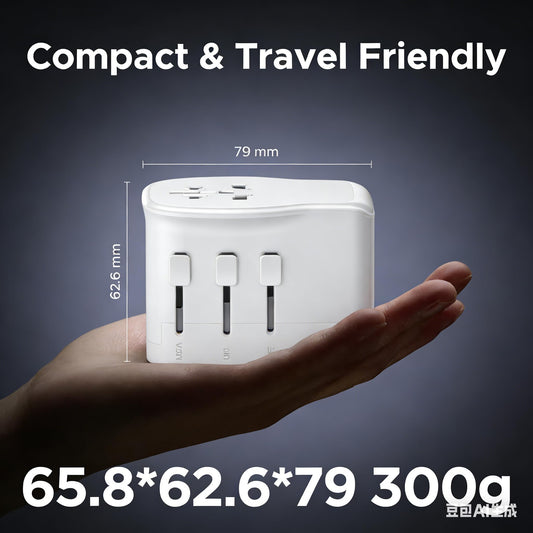 QENEQ International Travel Adapter 220V-110V Voltage Converter EU/UK/US Travel Plug All in One with USB A USB C Power Outlet for Europe USA UK AUS Asia 🍁 All In One Marketplace Canada