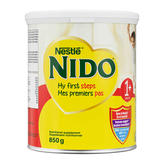 NIDO 1+ Toddler Milk-Based Nutritional Supplement With Calcium, Vitamins D and A, Magnesium, Probiotics, DHA, For Teeth, Muscles, Bones, Immune System And Brain Development, 850 g 🍁 All In One Marketplace Canada